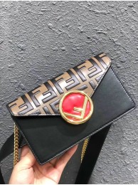 FENDI Kan I Leather Pocket Bag 13163 black Tl13194EB28