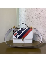 FENDI Kan I Leather Shoulder Bag 8BT283B white Tl13151mm78