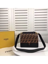 FENDI Kan I Leather Shoulder Bag F9235 black Tl13200fr81