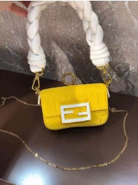 Fendi mini BAGUETTE cotton bag F6550 yellow Tl12795KX86