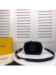 Fendi MINI CAMERA CASE suede bag 8BS019A black Tl13181CC86