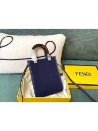 FENDI MINI SUNSHINE SHOPPER FF fabric mini-bag 8BS051AG dark blue Tl12692jf20