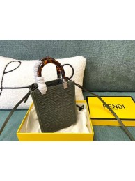 FENDI MINI SUNSHINE SHOPPER FF fabric mini-bag 8BS051AG green Tl12693lq41