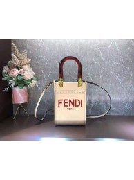 FENDI MINI SUNSHINE SHOPPER leather mini-bag 8BS051ABV Beige Tl12831JD63