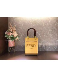 FENDI MINI SUNSHINE SHOPPER leather mini-bag 8BS051ABV yellow Tl12833gE29