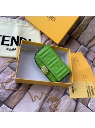 FENDI NANO BAGUETTE CHARM nappa leather 7AR844 Green Tl12880oJ62