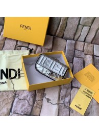 FENDI NANO BAGUETTE CHARM nappa leather 7AR844 Silver Tl12876OG45