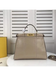 FENDI PEEKABOO ICONIC cream leather bag F0837 Tl13069zS17