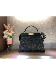 FENDI PEEKABOO ICONIC ESSENTIALLY leather bag F1516 black Tl12913hI90