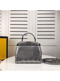 FENDI PEEKABOO ICONIC leather bag F0335 Silver Tl13038Rk60