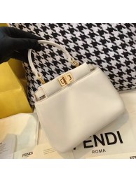 Fendi PEEKABOO ICONIC MINI nappa leather bag 8BN244 white Tl13015nS91