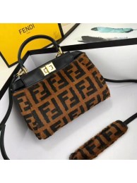 Fendi PEEKABOO REGULAR Horse hair F3302 Black Tl13061ED90