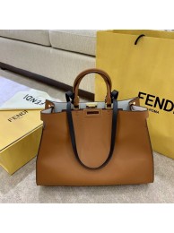 FENDI PEEKABOO X-TOTE leather bag F1527 brown Tl12893Mc61