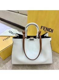 FENDI PEEKABOO X-TOTE leather bag F1527 white Tl12898Bw85