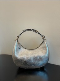 Fendi Praphy Original Leather Big Logo Bag 80056M Silver Tl12660Kd37