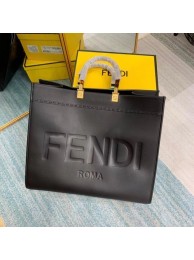 FENDI SUNSHINE large black leather shopper 8BH387A Tl12987jo45