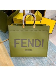 FENDI SUNSHINE large green leather shopper 8BH387A Tl12985Lp50