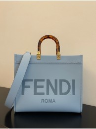 Fendi Sunshine Medium Light blue leather shopper 8BH386A Tl12650nS91