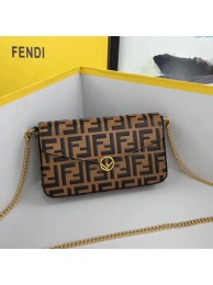 Fendi WALLET ON CHAIN WITH POUCHES leather mini-bag 8BS032 apricot Tl13064uZ84