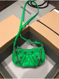 First-class Quality Balenciaga LE CAGOLE MINI PURSE WITH CHAIN 6958141 green Tl15883Sf41