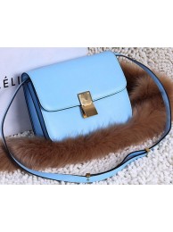 First-class Quality Celine Classic Box Small Flap Bag Calfskin C88007T Skyblue Tl5204xO55