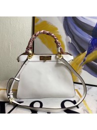 First-class Quality FENDI PEEKABOO ICONIC MEDIUM White leather bag F6946 Tl12963Sf41