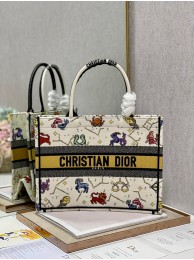 First-class Quality MEDIUM DIOR BOOK TOTE Latte Multicolor Dior Pixel Zodiac Embroidery M1296ZRUV Tl8124xO55