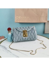 First-class Quality miu miu Matelasse Nappa Leather mini Shoulder Bag 5BD196 light blue Tl18552VJ28