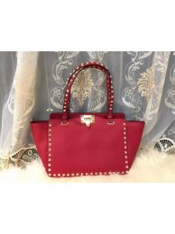 First-class Quality Valentino Garavani Rockstud Medium Tote Bag VO0812T Red Tl19769fm32