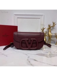 First-class Quality VALENTINO Origianl leather shoulder bag V0030A Burgundy Tl19533Sf41