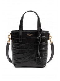 High Imitation SAINT LAUREN shoulder bag IN CROCODILE-EMBOSSED LEATHER Y722366 black Tl14342bg96