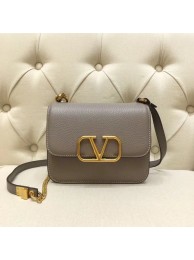 High Imitation VALENTINO VLOCK Origianl leather shoulder bag 0905 grey Tl19452bg96