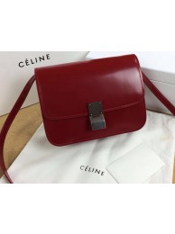 High Quality Celine Classic Box Small Flap Bag Smooth Leather C11042 Dark Red Tl5197BH97