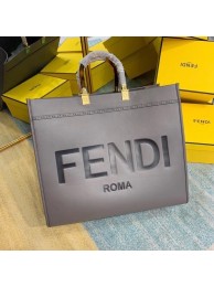 High Quality FENDI SUNSHINE large gray leather shopper 8BH387A Tl12986pR54