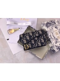 High Quality Imitation BLUE MULTICOLOR SADDLE DIOR OBLIQUE 5-POCKET CARD HOLDER M928 Tl9306Vu82