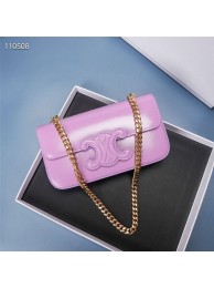 High Quality Imitation Celine CHAIN SHOULDER BAG TRIOMPHE IN SHINY CALFSKIN 199243 MAUVE Tl4711wn47