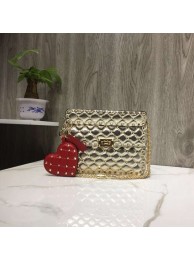 High Quality Imitation VALENTINO Rockstud quilted leather bag 0027 gold Tl19676wn47