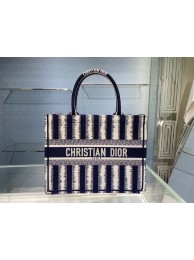 High Quality Replica DIOR BOOK TOTE Blue D-Stripes Embroidery M1287Z Tl8744aR54