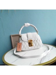 High Quality Replica miu miu Matelasse Nappa Leather Top-handle Bag 6998 white Tl18599aR54