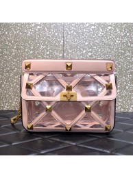 High Quality VALENTINO GARAVANI Roman Stud soft sheep leather chain shoulder bag WW2B0I60B pink Tl19191pR54