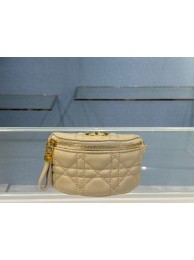 Hot DETACHABLE DIOR CARO HALF-MOON COIN PURSE S5033U Beige Tl8650cT87