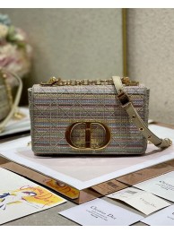 Hot Replica SMALL DIOR CARO BAG Multicolor Striped Embroidery M9241 Tl8609wR89