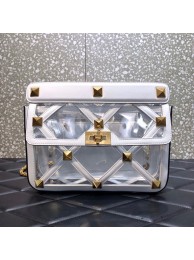 Hot Replica VALENTINO GARAVANI Roman Stud soft sheep leather chain shoulder bag WW2B0I60B white Tl19194wR89