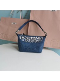 Imitation 1:1 miu miu Denim Shoulder Bag 5NB841 blue Tl18538LT32