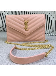 Imitation 1:1 YSL Classic Monogramme Flap Bag Cannage Pattern Y377828S Pink Tl15253LT32