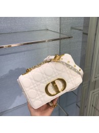 Imitation AAA Dior SMALL DIOR CARO BAG Soft Cannage Calfskin M9241 white Tl8773RP55