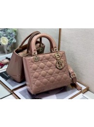 Imitation AAA MEDIUM LADY DIOR BAG Blush Cannage Lambskin M0565O Tl8568kf15