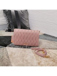 Imitation AAA miu miu Matelasse Nappa Leather shoulder bag 5BG163 pink Tl18628RP55