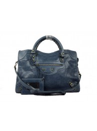 Imitation Balenciaga Classic Golden Velo Bags 084332 Dark Blue Tl16211VO34