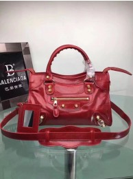 Imitation Balenciaga Giant City Gold Studs Handbag 084333 Red Tl16054ye39